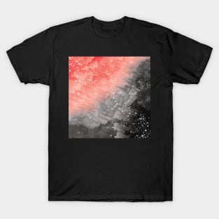 Red and Black Cloud Watercolor T-Shirt